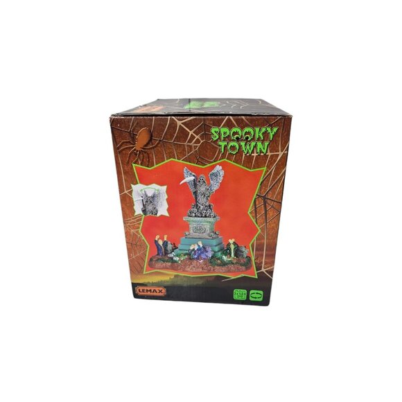 Lemax Spooky Town Angel Of Death Animated Graveyard WORKS 2013 Retired # 34603 - Picture 13 of 16
